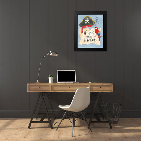 Pirates III Black Modern Wood Framed Art Print by Jackson, Jenaya