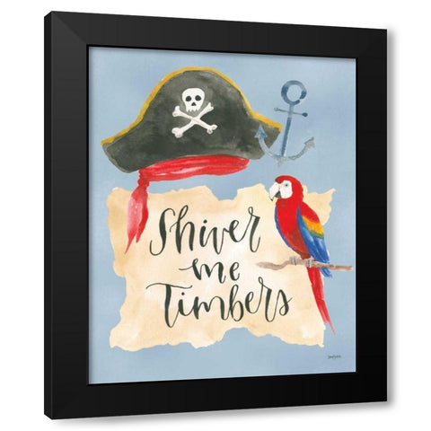 Pirates III Black Modern Wood Framed Art Print with Double Matting by Jackson, Jenaya