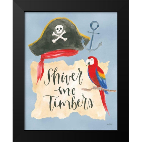 Pirates III Black Modern Wood Framed Art Print by Jackson, Jenaya