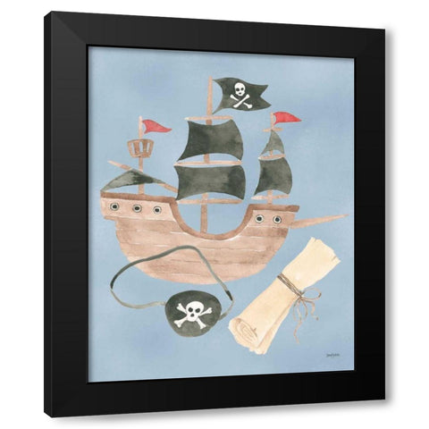 Pirates IV Black Modern Wood Framed Art Print with Double Matting by Jackson, Jenaya