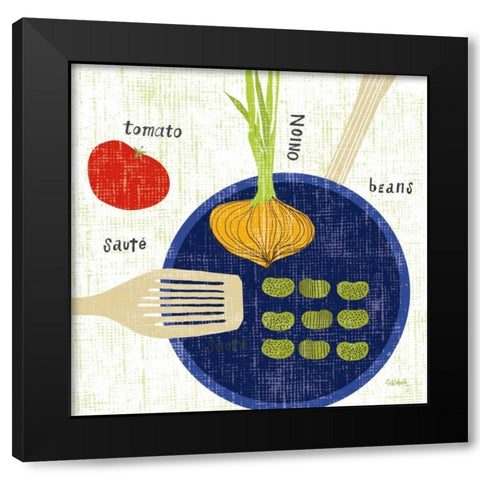 Cooking it II Black Modern Wood Framed Art Print with Double Matting by Schlabach, Sue