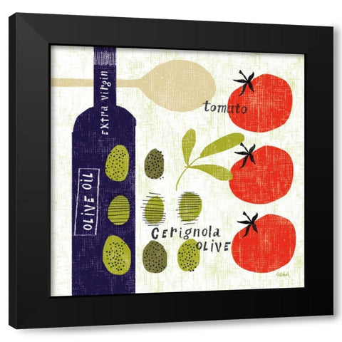 Italiano Olives Black Modern Wood Framed Art Print with Double Matting by Schlabach, Sue