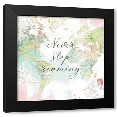 World Adventure III Black Modern Wood Framed Art Print by Pertiet, Katie