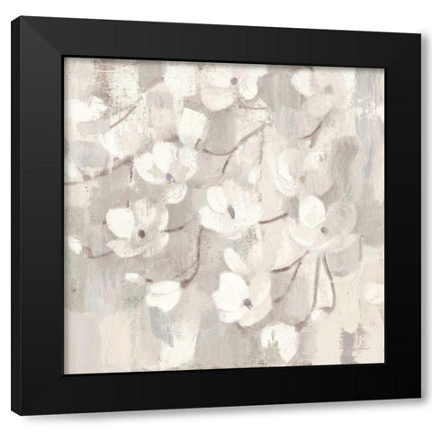 Magnolias in Spring I Neutral Black Modern Wood Framed Art Print by Hristova, Albena