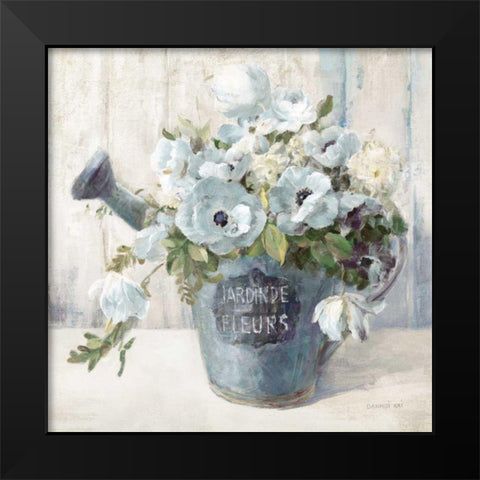 Garden Blooms II Blue Crop Black Modern Wood Framed Art Print by Nai, Danhui