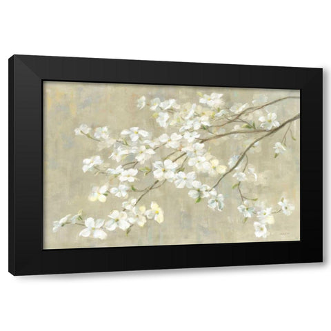 Dogwood in Spring Neutral Crop Black Modern Wood Framed Art Print with Double Matting by Nai, Danhui