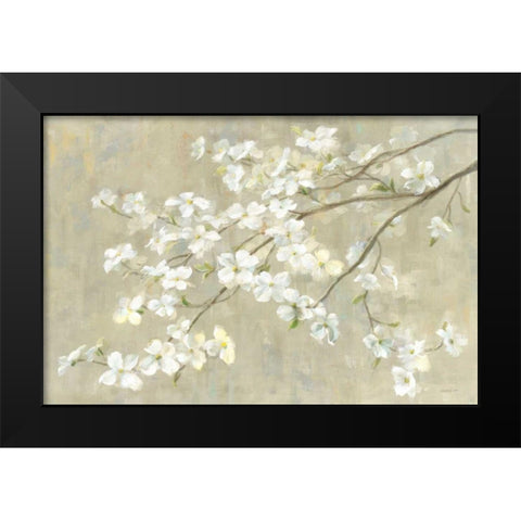 Dogwood in Spring Neutral Crop Black Modern Wood Framed Art Print by Nai, Danhui