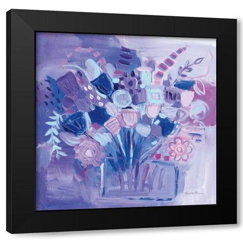 Garden Pastels Black Modern Wood Framed Art Print by Zaman, Farida