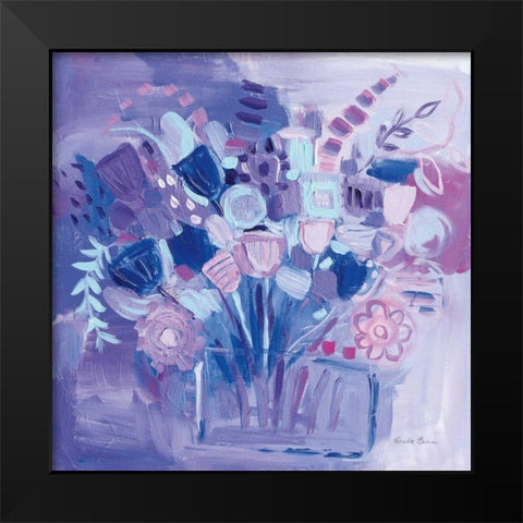 Garden Pastels Black Modern Wood Framed Art Print by Zaman, Farida