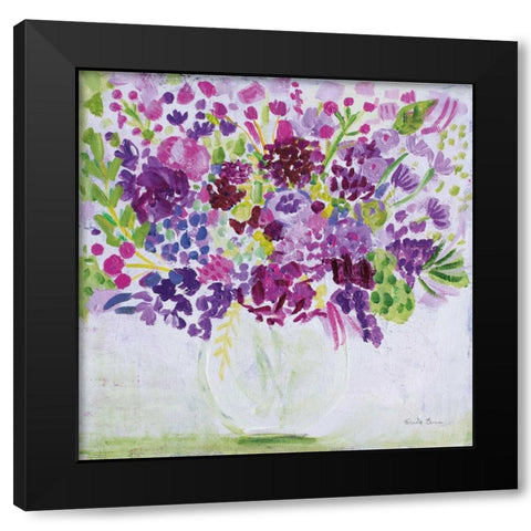 Garden Fun Black Modern Wood Framed Art Print with Double Matting by Zaman, Farida