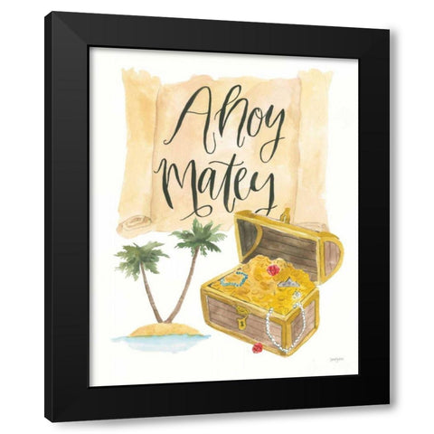 Pirates I on White Black Modern Wood Framed Art Print by Jackson, Jenaya