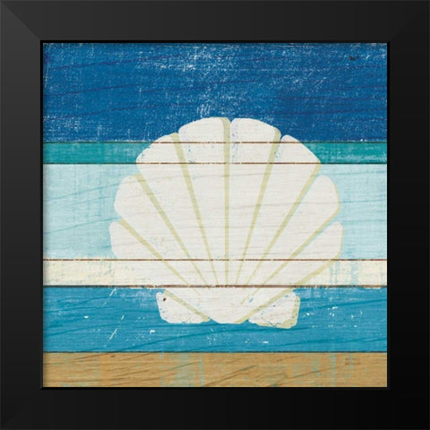 Beachscape Shell v2 Black Modern Wood Framed Art Print by Mullan, Michael