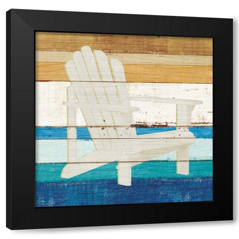 Beachscape IV Black Modern Wood Framed Art Print by Mullan, Michael