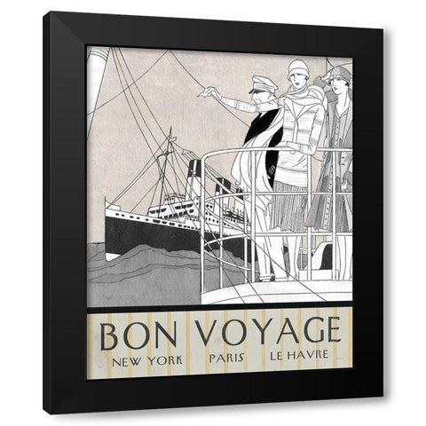 Bon Voyage Black Modern Wood Framed Art Print with Double Matting by Schlabach, Sue