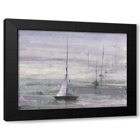 Ice Sailing Purple Crop Black Modern Wood Framed Art Print with Double Matting by Hristova, Albena