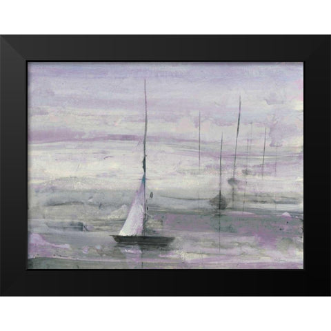 Ice Sailing Purple Crop Black Modern Wood Framed Art Print by Hristova, Albena