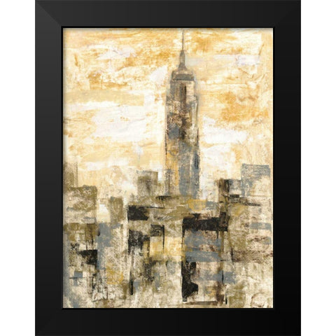 Manhattan Gray and Gold II Black Modern Wood Framed Art Print by Vassileva, Silvia