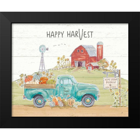 Fall Market I Pumpkin Patch Black Modern Wood Framed Art Print by Brissonnet, Daphne