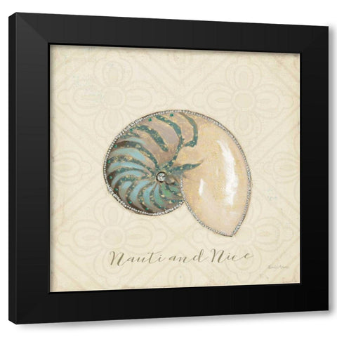 Beach Treasures III Christmas Black Modern Wood Framed Art Print with Double Matting by Adams, Emily