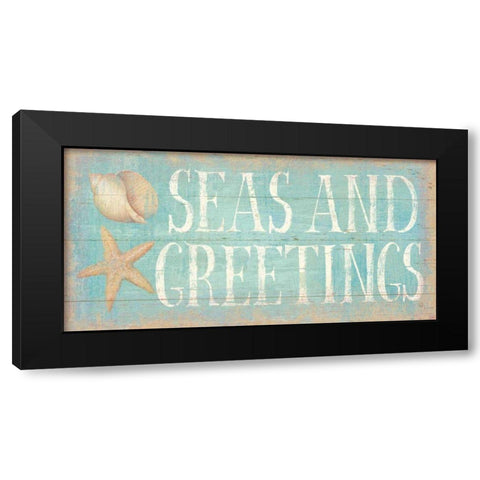 Pastel Coast Greetings Black Modern Wood Framed Art Print with Double Matting by Brissonnet, Daphne