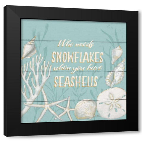 Tranquil Morning II Snowflakes Black Modern Wood Framed Art Print with Double Matting by Penner, Janelle