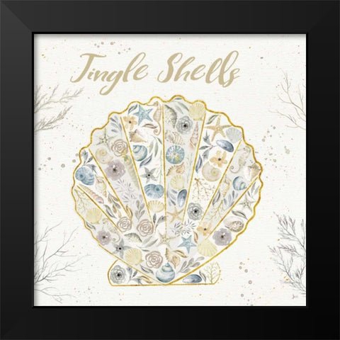 Seaside Blossoms I Blue Jingle Black Modern Wood Framed Art Print by Aiken, Jess