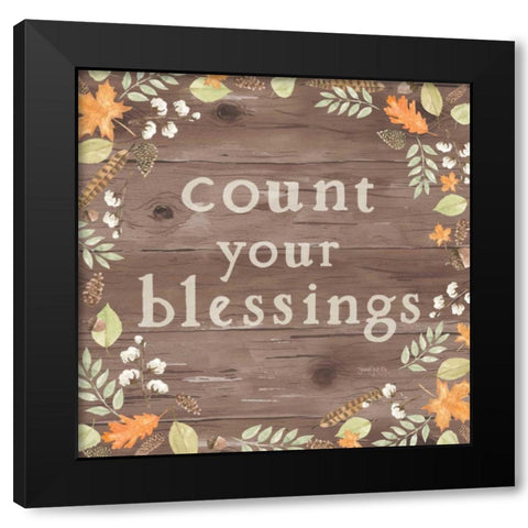 Autumn Offerings I Dark Blessings Black Modern Wood Framed Art Print by Jackson, Jenaya