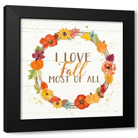 Harvest Wishes I on Wood Black Modern Wood Framed Art Print with Double Matting by Aiken, Jess