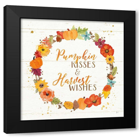 Harvest Wishes II on Wood Black Modern Wood Framed Art Print with Double Matting by Aiken, Jess
