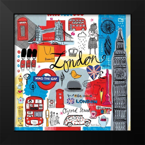 Global Travel III Black Modern Wood Framed Art Print by Zaman, Farida