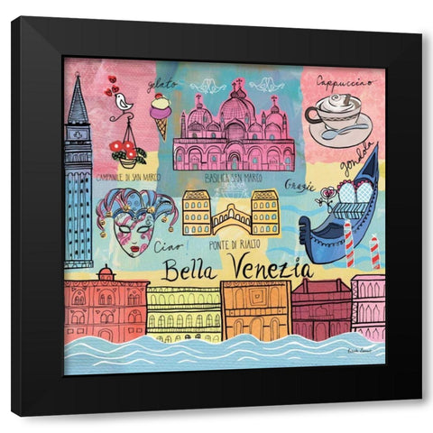 Global Travel IV Black Modern Wood Framed Art Print by Zaman, Farida