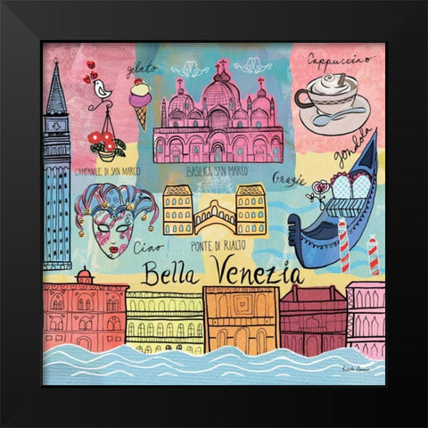 Global Travel IV Black Modern Wood Framed Art Print by Zaman, Farida