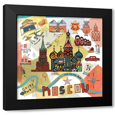 Global Travel VI Black Modern Wood Framed Art Print with Double Matting by Zaman, Farida