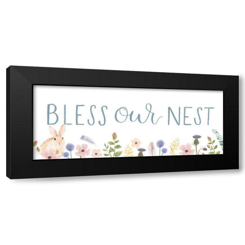 Spring Sentiments V Bunny White Black Modern Wood Framed Art Print by Jackson, Jenaya