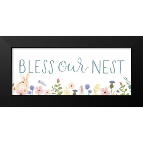 Spring Sentiments V Bunny White Black Modern Wood Framed Art Print by Jackson, Jenaya