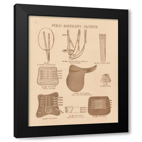 Equine Riding Gear II v2 Black Modern Wood Framed Art Print by Wild Apple Portfolio