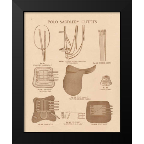 Equine Riding Gear II v2 Black Modern Wood Framed Art Print by Wild Apple Portfolio