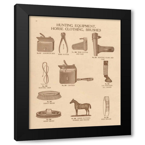 Equine Riding Gear IV Black Modern Wood Framed Art Print by Wild Apple Portfolio