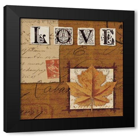 Natures Journal - Love Black Modern Wood Framed Art Print with Double Matting by Wild Apple Portfolio