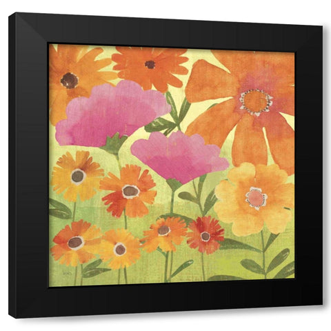Spring Fling I Black Modern Wood Framed Art Print with Double Matting by Charron, Veronique