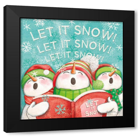 Let it Snow VIII Black Modern Wood Framed Art Print with Double Matting by Urban, Mary