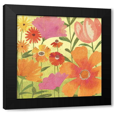 Spring Fling II Black Modern Wood Framed Art Print with Double Matting by Charron, Veronique