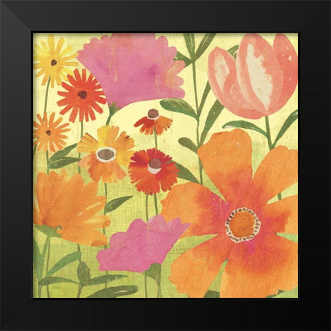 Spring Fling II Black Modern Wood Framed Art Print by Charron, Veronique