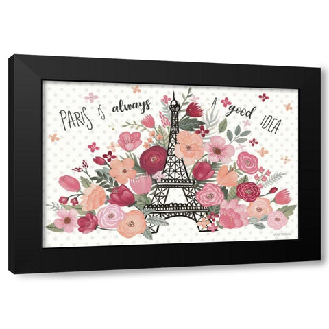 Paris is Blooming I Black Modern Wood Framed Art Print by Marshall, Laura
