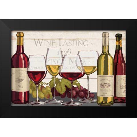 Wine Tasting I Black Modern Wood Framed Art Print by Penner, Janelle