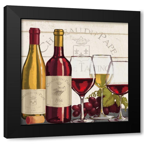 Wine Tasting II Black Modern Wood Framed Art Print with Double Matting by Penner, Janelle