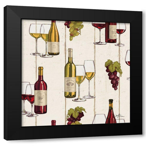 Wine Tasting Step 01A Black Modern Wood Framed Art Print by Penner, Janelle