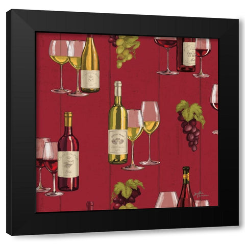 Wine Tasting Step 01B Black Modern Wood Framed Art Print with Double Matting by Penner, Janelle