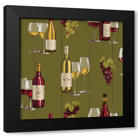 Wine Tasting Step 01C Black Modern Wood Framed Art Print with Double Matting by Penner, Janelle