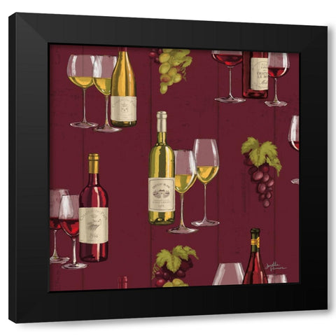 Wine Tasting Step 01D Black Modern Wood Framed Art Print with Double Matting by Penner, Janelle